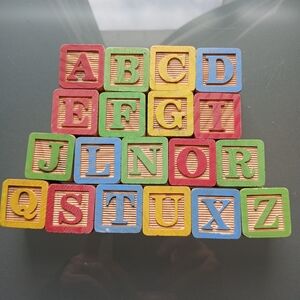 Classic Wooden Alphabet Number And Picture Blocks